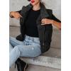 imageDokotoo Womens Casual Winter Puffer Vest Sleeveless Cropped Outerwear Warm Lightweight Stand Collar Down Coats with PocketsBlack