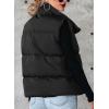 imageDokotoo Womens Casual Winter Puffer Vest Sleeveless Cropped Outerwear Warm Lightweight Stand Collar Down Coats with PocketsBlack