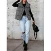 imageDokotoo Womens Casual Winter Puffer Vest Sleeveless Cropped Outerwear Warm Lightweight Stand Collar Down Coats with PocketsGray