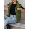 imageDokotoo Womens Casual Winter Puffer Vest Sleeveless Cropped Outerwear Warm Lightweight Stand Collar Down Coats with PocketsGreen