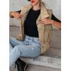 imageDokotoo Womens Casual Winter Puffer Vest Sleeveless Cropped Outerwear Warm Lightweight Stand Collar Down Coats with PocketsKhaki