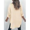 imageDokotoo Womens Color Block Button Down Shirts Long Sleeve Oversized Boyfriend Blouses Tops1 Apricot
