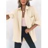 imageDokotoo Womens Color Block Button Down Shirts Long Sleeve Oversized Boyfriend Blouses Tops1 Apricot