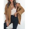 imageDokotoo Womens Color Block Button Down Shirts Long Sleeve Oversized Boyfriend Blouses Tops1 Brown