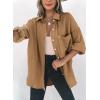 imageDokotoo Womens Color Block Button Down Shirts Long Sleeve Oversized Boyfriend Blouses Tops1 Brown