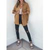 imageDokotoo Womens Color Block Button Down Shirts Long Sleeve Oversized Boyfriend Blouses Tops1 Brown