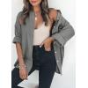 imageDokotoo Womens Color Block Button Down Shirts Long Sleeve Oversized Boyfriend Blouses Tops1 Gray