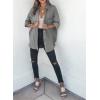 imageDokotoo Womens Color Block Button Down Shirts Long Sleeve Oversized Boyfriend Blouses Tops1 Gray