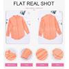 imageDokotoo Womens Color Block Button Down Shirts Long Sleeve Oversized Boyfriend Blouses Tops1 Orange