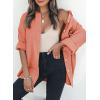imageDokotoo Womens Color Block Button Down Shirts Long Sleeve Oversized Boyfriend Blouses Tops1 Orange