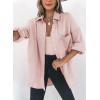 imageDokotoo Womens Color Block Button Down Shirts Long Sleeve Oversized Boyfriend Blouses Tops1 Pink