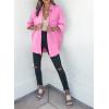imageDokotoo Womens Color Block Button Down Shirts Long Sleeve Oversized Boyfriend Blouses Tops1 Rose Pink