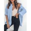 imageDokotoo Womens Color Block Button Down Shirts Long Sleeve Oversized Boyfriend Blouses Tops1 Sky Blue