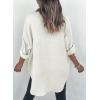 imageDokotoo Womens Color Block Button Down Shirts Long Sleeve Oversized Boyfriend Blouses Tops1 White