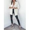 imageDokotoo Womens Color Block Button Down Shirts Long Sleeve Oversized Boyfriend Blouses Tops1 White