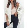 imageDokotoo Womens Color Block Button Down Shirts Long Sleeve Oversized Boyfriend Blouses Tops1 White