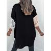 imageDokotoo Womens Color Block Button Down Shirts Long Sleeve Oversized Boyfriend Blouses Tops2 Black