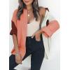 imageDokotoo Womens Color Block Button Down Shirts Long Sleeve Oversized Boyfriend Blouses Tops2 Brown