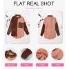 imageDokotoo Womens Color Block Button Down Shirts Long Sleeve Oversized Boyfriend Blouses Tops2 Dark Brown