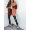 imageDokotoo Womens Color Block Button Down Shirts Long Sleeve Oversized Boyfriend Blouses Tops2 Dark Brown