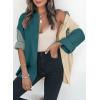 imageDokotoo Womens Color Block Button Down Shirts Long Sleeve Oversized Boyfriend Blouses Tops2 Dark Green
