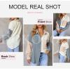 imageDokotoo Womens Color Block Button Down Shirts Long Sleeve Oversized Boyfriend Blouses Tops2 Gray