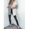 imageDokotoo Womens Color Block Button Down Shirts Long Sleeve Oversized Boyfriend Blouses Tops2 Gray