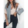 imageDokotoo Womens Color Block Button Down Shirts Long Sleeve Oversized Boyfriend Blouses Tops2 Gray