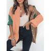imageDokotoo Womens Color Block Button Down Shirts Long Sleeve Oversized Boyfriend Blouses Tops2 Khaki