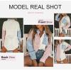 imageDokotoo Womens Color Block Button Down Shirts Long Sleeve Oversized Boyfriend Blouses Tops2 Pink