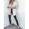 imageDokotoo Womens Color Block Button Down Shirts Long Sleeve Oversized Boyfriend Blouses Tops2 Pink