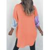 imageDokotoo Womens Color Block Button Down Shirts Long Sleeve Oversized Boyfriend Blouses Tops2 Purple
