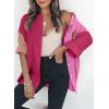 imageDokotoo Womens Color Block Button Down Shirts Long Sleeve Oversized Boyfriend Blouses Tops2 Rose