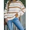imageDokotoo Womens Color Block Sweaters Long Sleeve Crewneck Pullover Knit Jumper TopsA3 Brown