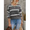 imageDokotoo Womens Color Block Sweaters Long Sleeve Crewneck Pullover Knit Jumper TopsA3 Grey