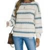 imageDokotoo Womens Color Block Sweaters Long Sleeve Crewneck Pullover Knit Jumper TopsA3 Sky Blue