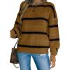 imageDokotoo Womens Color Block Sweaters Long Sleeve Crewneck Pullover Knit Jumper TopsA4 Brown