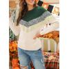 imageDokotoo Womens Color Block Sweaters Long Sleeve Crewneck Pullover Knit Jumper TopsB1 Green