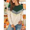 imageDokotoo Womens Color Block Sweaters Long Sleeve Crewneck Pullover Knit Jumper TopsB1 Green