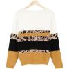 imageDokotoo Womens Color Block Sweaters Long Sleeve Crewneck Pullover Knit Jumper TopsC Yellow