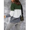 imageDokotoo Womens Color Block Sweaters Long Sleeve Crewneck Pullover Knit Jumper TopsD Green