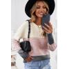 imageDokotoo Womens Color Block Sweaters Long Sleeve Crewneck Pullover Knit Jumper TopsDd Gray