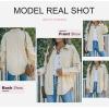 imageDokotoo Womens Corduroy Button Down Shirts Boyfriend Long Sleeve Oversized Blouses Tops0 Beige