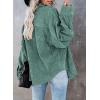 imageDokotoo Womens Corduroy Button Down Shirts Boyfriend Long Sleeve Oversized Blouses Tops0a Green