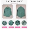 imageDokotoo Womens Corduroy Button Down Shirts Boyfriend Long Sleeve Oversized Blouses Tops0a Green