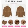 imageDokotoo Womens Corduroy Button Down Shirts Boyfriend Long Sleeve Oversized Blouses Tops1 Brown