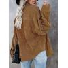 imageDokotoo Womens Corduroy Button Down Shirts Boyfriend Long Sleeve Oversized Blouses Tops1 Brown