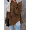 imageDokotoo Womens Corduroy Button Down Shirts Boyfriend Long Sleeve Oversized Blouses Tops1 Dark Brown