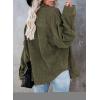 imageDokotoo Womens Corduroy Button Down Shirts Boyfriend Long Sleeve Oversized Blouses Tops1 Dark Green
