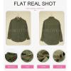imageDokotoo Womens Corduroy Button Down Shirts Boyfriend Long Sleeve Oversized Blouses Tops1 Dark Green